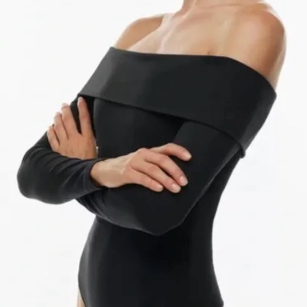 Aritzia Black Off-Shoulder Bodysuit